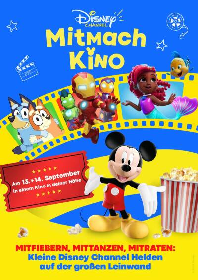 Filmplakat: DISNEY CHANNEL MITMACH KINO - AM 13. & 14.09.2025 - JETZT IM VORVERKAUF